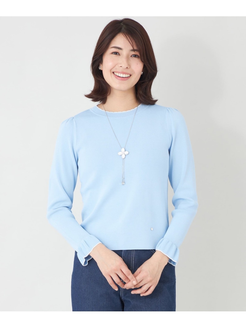 ラメアクセント リブコンビニット TO BE CHIC トゥー ビー シック トップス ニット ブルー ホワイト ピンク【送料無料】[ Fashion]