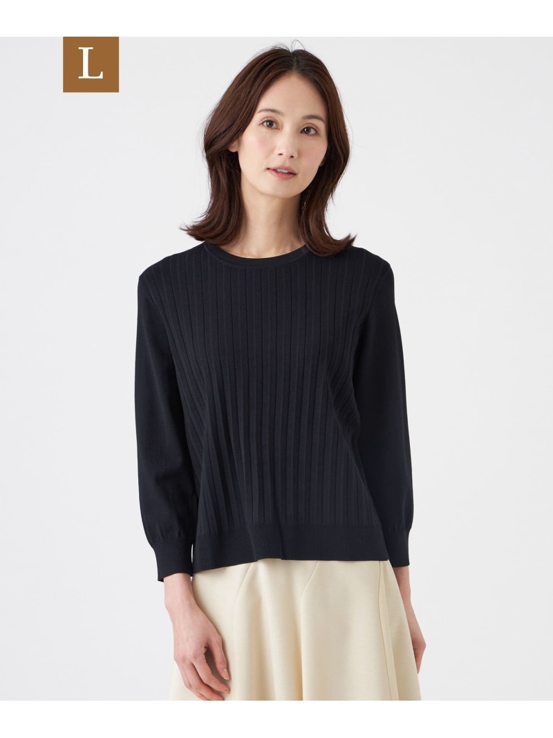 【SALE／41%OFF】【L】【ウォッシャブル】ヴィスコースストレッチプルオーバー TRANS WORK サンヨー エルサイズ トップス ニット ピンク ベージュ ネイビー【RBA_E】【送料無料】[ Fashion]｜SANYO SELECT