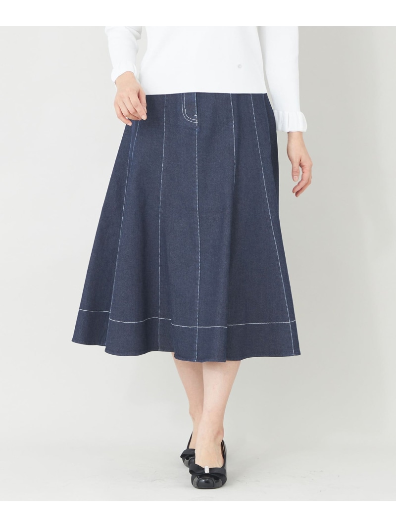 エレガンスデニム パネルスカート TO BE CHIC トゥー ビー シック スカート その他のスカート ネイビー ブルー【送料無料】[ Fashion]