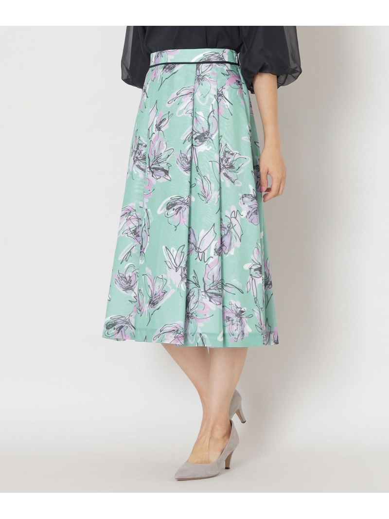 【SALE／45%OFF】ペインティングフラワープリント スカート TO BE CHIC トゥー ビー シック スカート その他のスカート ピンク グリーン【RBA_E】【送料無料】[ Fashion]