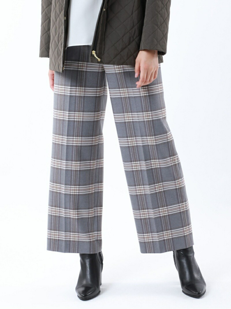 配送員設置送料無料 楽天市場 Sale 38 Off Marisol掲載 ウォッシャブル Newチェルビックセミワイドパンツ 柄 Trans Work トランスワーク パンツ ジーンズ パンツその他 グレー ブラック ブラウン Rba E 送料無料 Rakuten Fashion Sanyo Select 新規