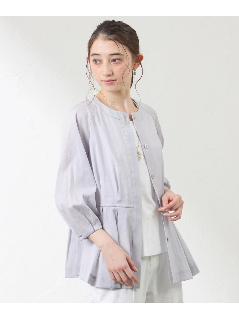 【SALE／21%OFF】ナチュラルドライオーガンジー ノーカラー羽織シャツ AMACA アマカ ジャケット・アウター ノーカラージャケット ブラック ホワイト グレー【RBA_E】【送料無料】[ Fashion]｜SANYO SELECT