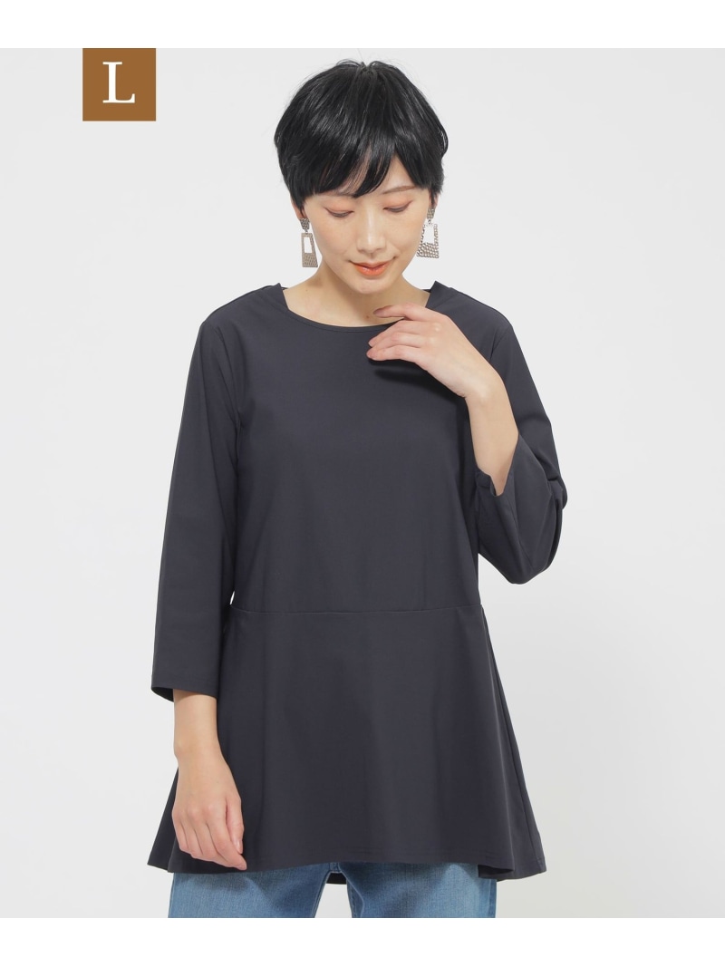 【SALE／43%OFF】【L】【接触冷感】【UV対策】【ウォッシャブル】ハイゲージメリルチュニックカットソー EVEX by KRIZIA サンヨー エルサイズ トップス カットソー・Tシャツ グレー ネイビー【RBA_E】【送料無料】[ Fashion]｜SANYO SELECT