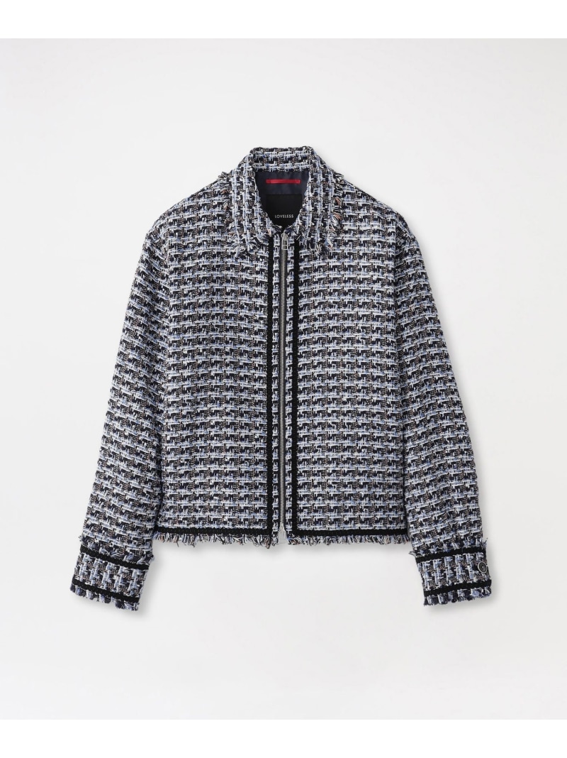 ファンシーツイードジップアップブルゾン LOVELESS ラブレス ジャケット・アウター ブルゾン・ジャンパー ブルー【送料無料】[ Fashion]