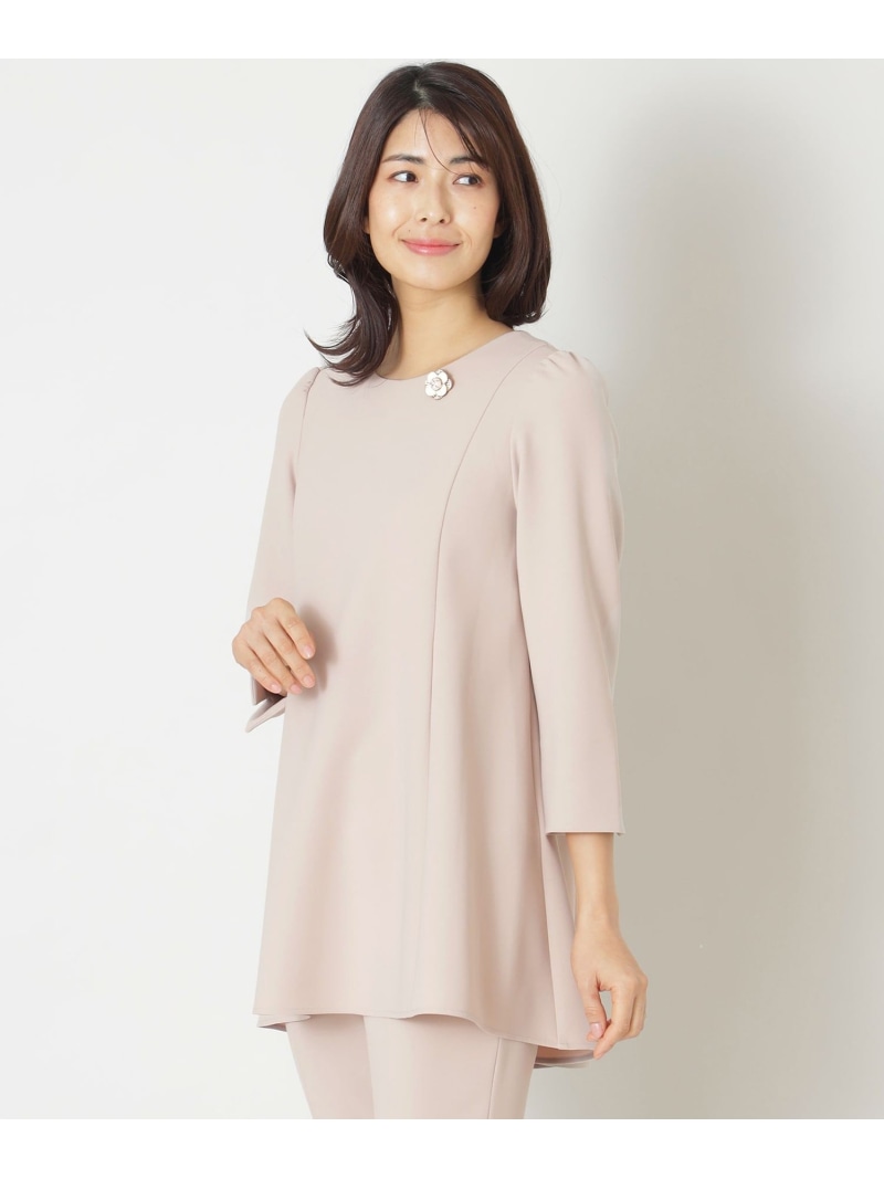 【SALE／33%OFF】ストレッチダブルクロス チュニックブラウス TO BE CHIC トゥー ビー シック トップス シャツ・ブラウス ネイビー ピンク ブラック【RBA_E】【送料無料】[ Fashion]