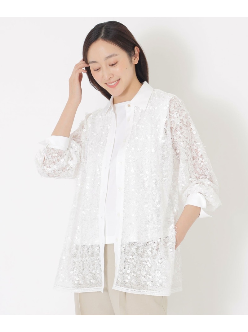 【SALE／46%OFF】レースブラウス S.ESSENTIALS エス エッセンシャルズ トップス シャツ・ブラウス ブラック ホワイト【RBA_E】【送料無料】[ Fashion]｜SANYO SELECT