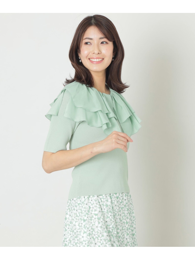 【SALE／40%OFF】ケープカラー コンビニット TO BE CHIC トゥー ビー シック トップス ニット ホワイト グリーン ブラック【RBA_E】【送料無料】[ Fashion]