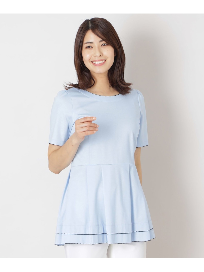 【SALE／34%OFF】配色ピコ ティアードチュニック TO BE CHIC トゥー ビー シック トップス カットソー・Tシャツ ブルー ネイビー【RBA_E】【送料無料】[ Fashion]
