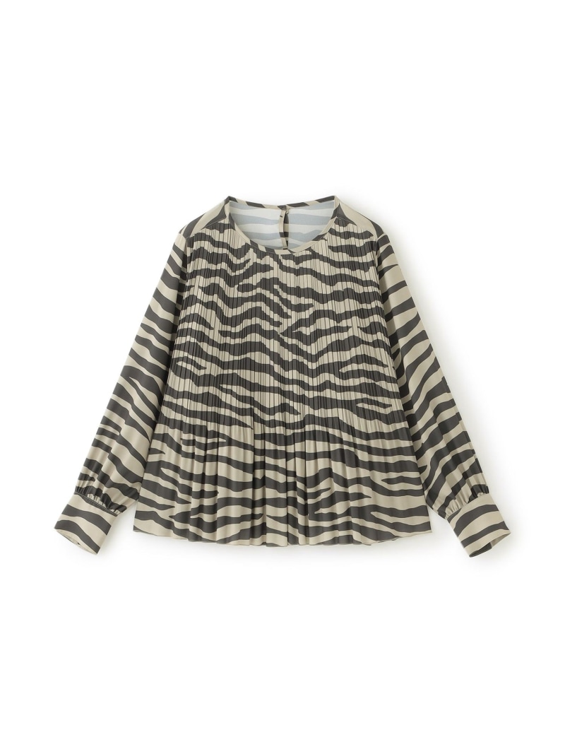 【SALE／19%OFF】【L】【カタログ掲載】【ウォッシャブル】タイガープリントプリーツプルオーバーブラウス EVEX by KRIZIA サンヨー エルサイズ トップス シャツ・ブラウス ベージュ【RBA_E】【送料無料】[ Fashion]｜SANYO SELECT