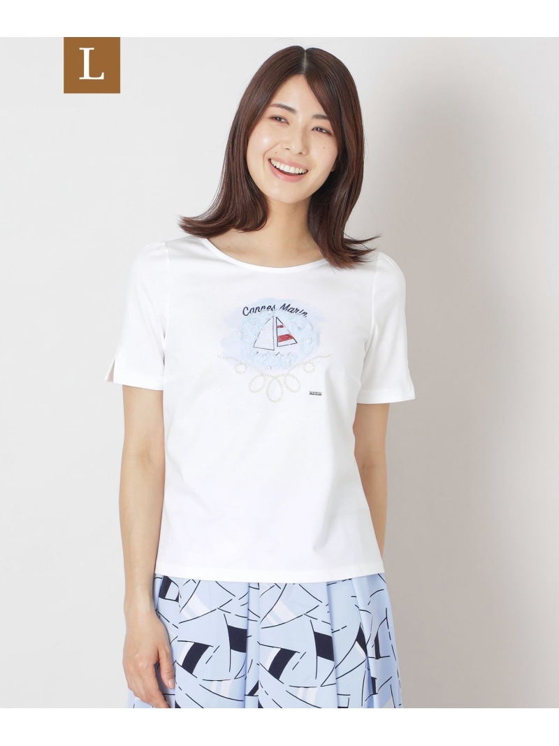【SALE／58%OFF】【L】セイルモチーフ カットソー TO BE CHIC サンヨー エル大きさ トップス カットソー・プルオーバー 白いこと 米国海軍【RBA_E】【貨物輸送無料】[ Fashion]