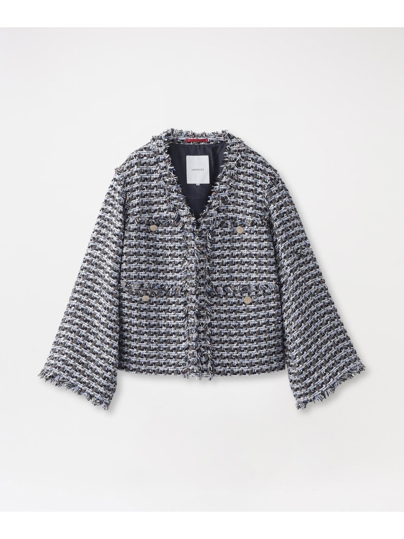 【SALE／30%OFF】ファンシーツイードジャケット LOVELESS ラブレス ジャケット・アウター ブルゾン・ジャンパー ブルー【RBA_E】【送料無料】[ Fashion]｜SANYO SELECT