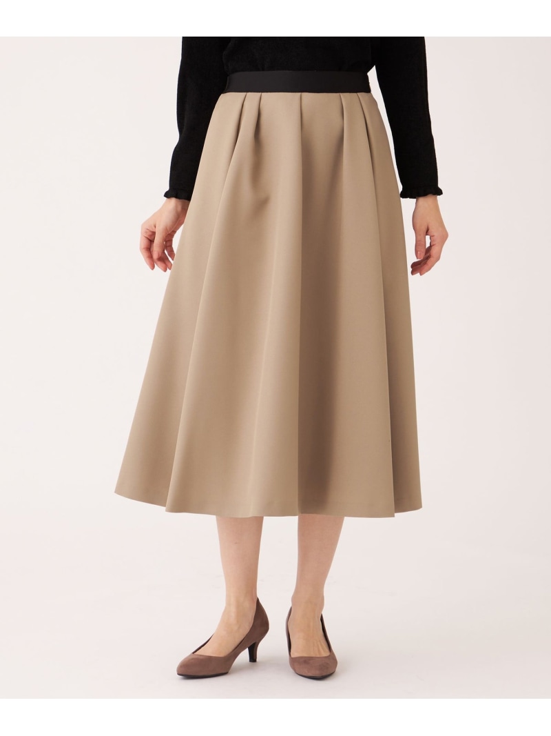 【SALE／21%OFF】手当たり次第タック ツイルスカート TO BE CHIC トー ビー 今めかしい スコート 余分の物のスコート 黒いこと ベージュ 緑であること【RBA_E】【貨物輸送無料】[ Fashion]