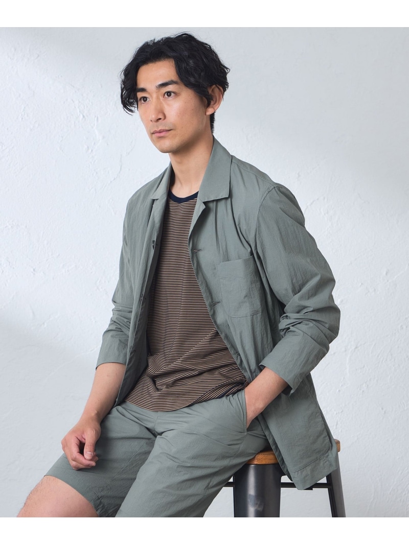 【SALE／24%OFF】【ウォッシャブル】コットンブレンドクリスピーナイロンカバーオール BAKER STREET ベイカー・ストリート ジャケット・アウター ブルゾン・ジャンパー ブラック グレー【RBA_E】【送料無料】[ Fashion]