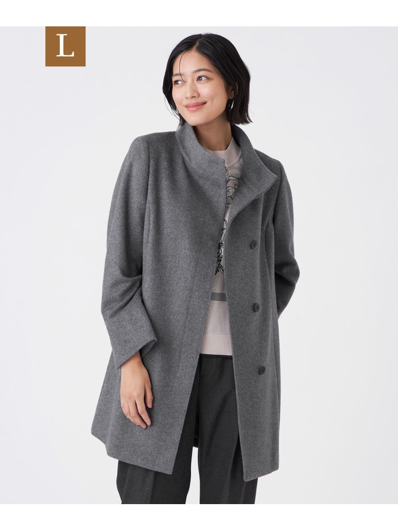 【SALE／18%OFF】【L】カシミヤ混メルトンウールコート TRANS WORK サンヨー エルサイズ ジャケット・アウター その他のジャケット・アウター ブラック ブルー グレー【RBA_E】【送料無料】[ Fashion]｜SANYO SELECT