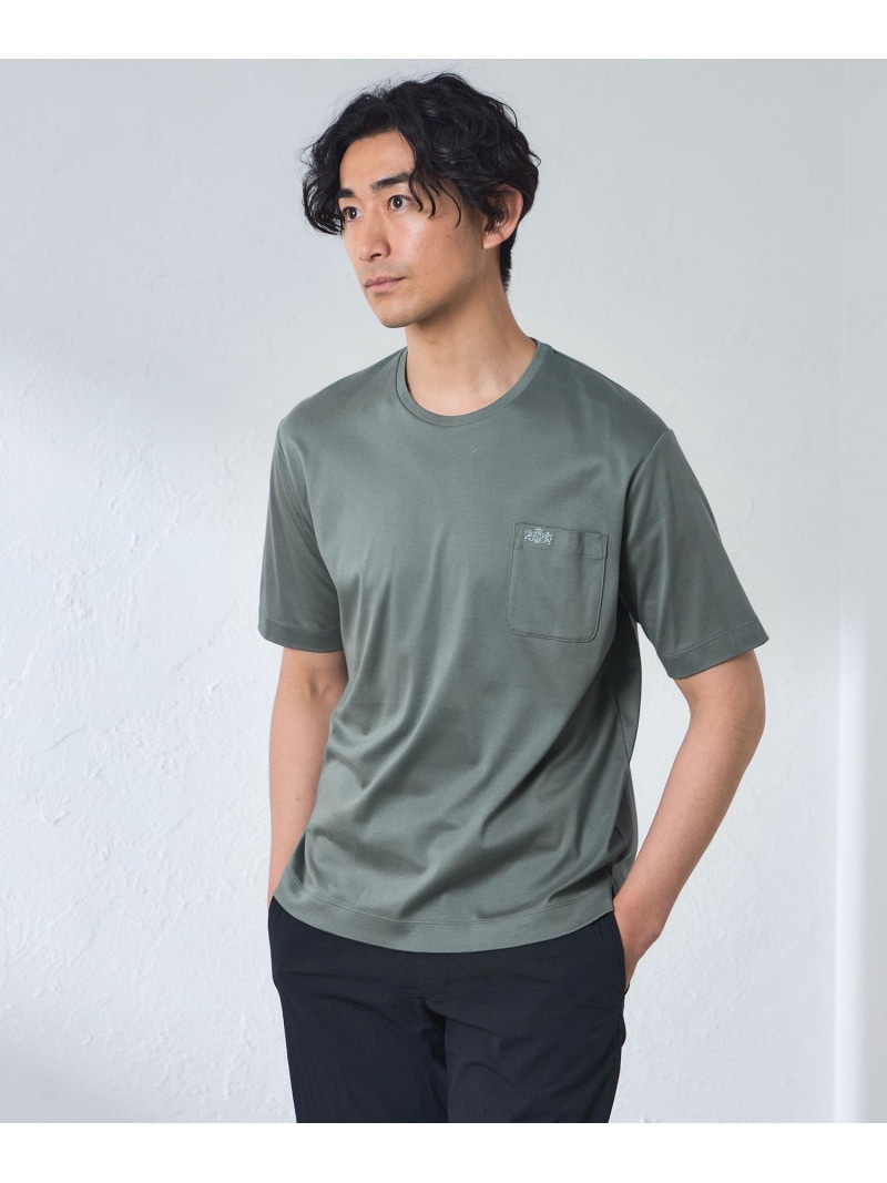 【SALE／18%OFF】【吸水速乾】40GポンチクルーネックTシャツ BAKER STREET ベイカー・ストリート トップス カットソー・Tシャツ ブラック グレー【RBA_E】【送料無料】[ Fashion]