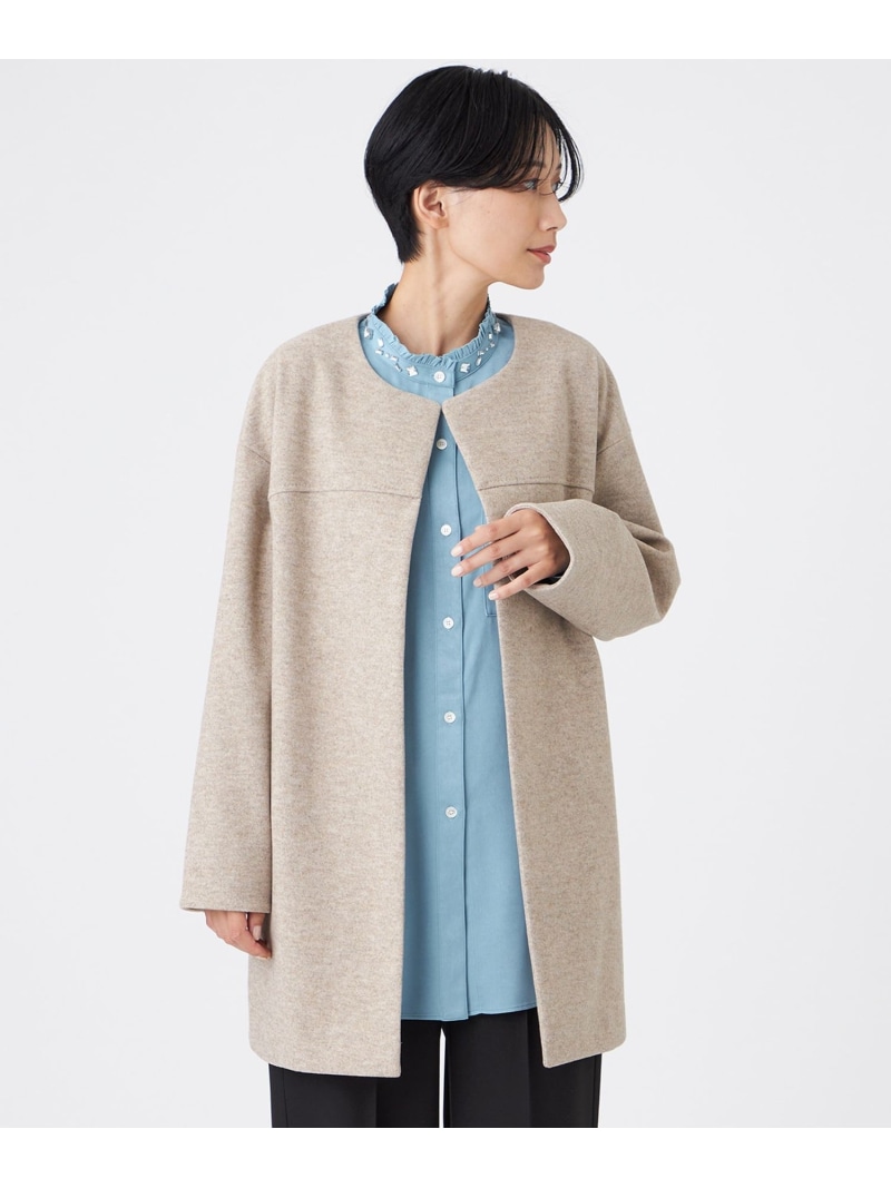 【SALE／38%OFF】【カタログ掲載】【ウォッシャブル】ウールライクジャージ-ノーカラーコーディガン EVEX by KRIZIA エヴェックス バイ クリツィア ジャケット・アウター その他のジャケット・アウター ベージュ ブラック ブルー【RBA_E】【送料無料】[ Fashion]
