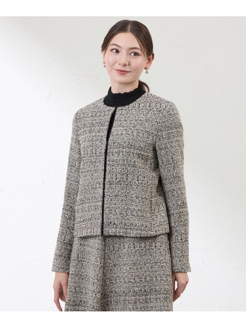 【SALE／32%OFF】【Anniversary Piece】【尾州素材】ツイードジャケット AMACA アマカ ジャケット・アウター ノーカラージャケット【RBA_E】【送料無料】[ Fashion]｜SANYO SELECT