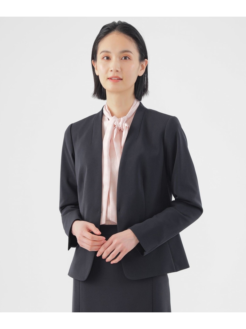 【SALE／63%OFF】【美続きもの】【ウォッシャブル】【セットアップ相応う】トリアセトリコノーカラージャケット TRANS WORK トランス状態細工物 ジャケット・アウター 否色つや上衣 米国海軍 ベージュ【RBA_E】【貨物輸送無料】[ Fashion]