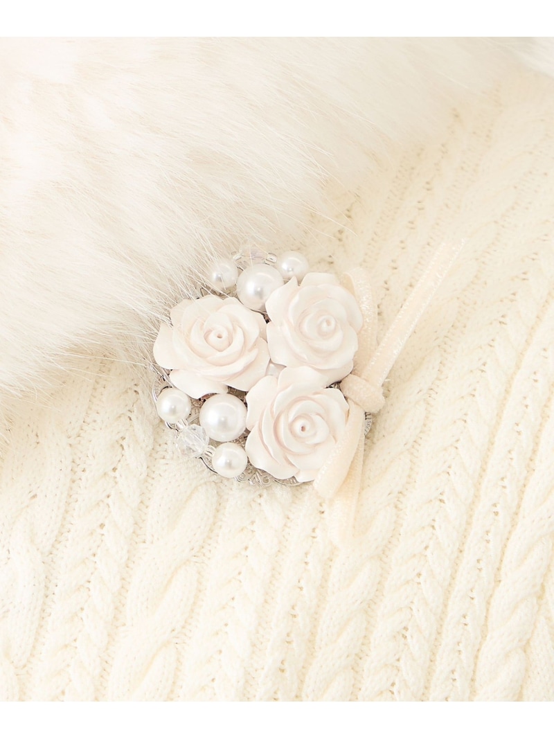 【SALE／20%OFF】ローズブーケ ブローチ TO BE CHIC トゥー ビー シック アクセサリー・腕時計 ブローチ・コサージュ・バッジ ホワイト【RBA_E】【送料無料】[ Fashion]
