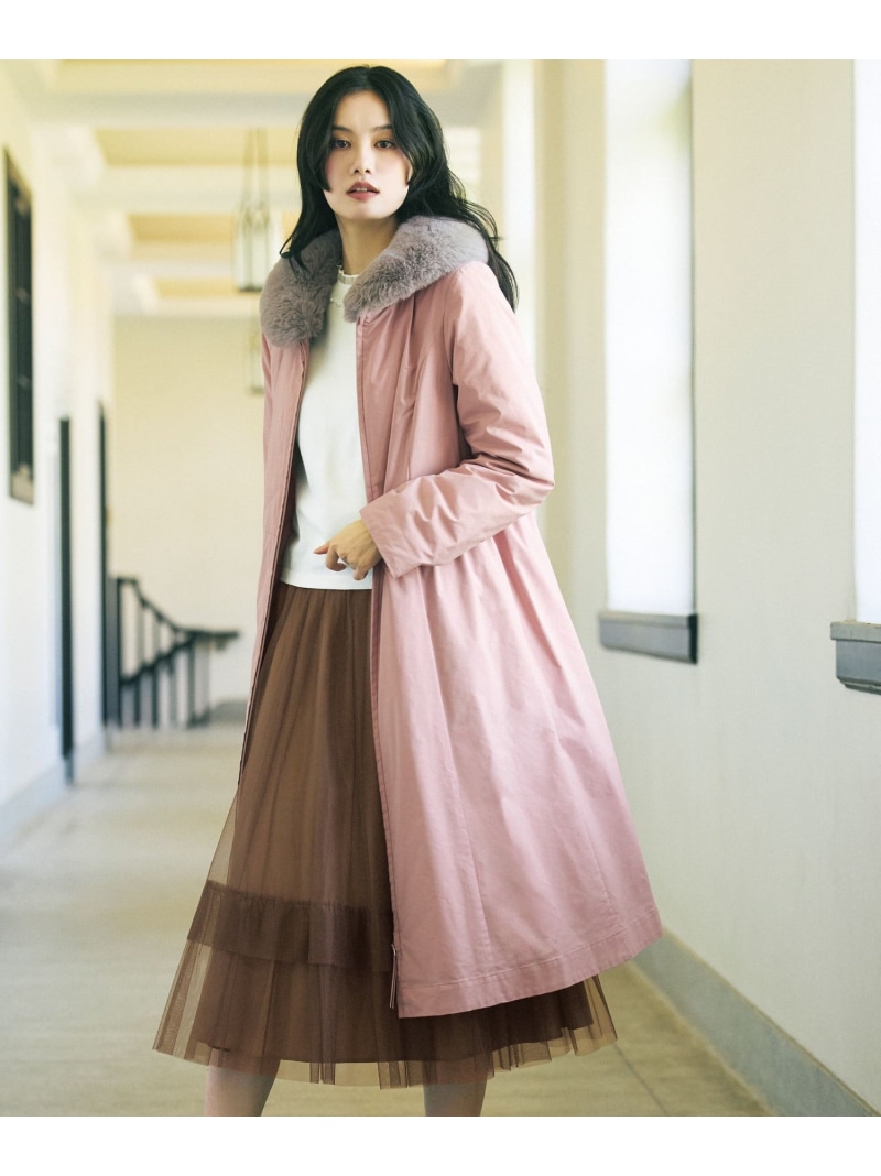 【SALE／20%OFF】メモリータフタ ロングダウンコート TO BE CHIC トゥー ビー シック ジャケット・アウター その他のジャケット・アウター ピンク ブラック【RBA_E】【送料無料】[ Fashion]