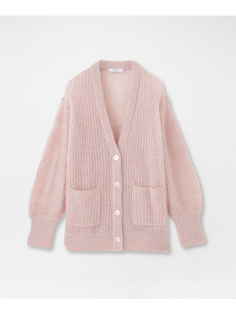 【SALE／30%OFF】メッシュニットオーバーカーディガン LOVELESS ラブレス トップス ニット ピンク ホワイト パープル【RBA_E】【送料無料】[ Fashion] 13,490円