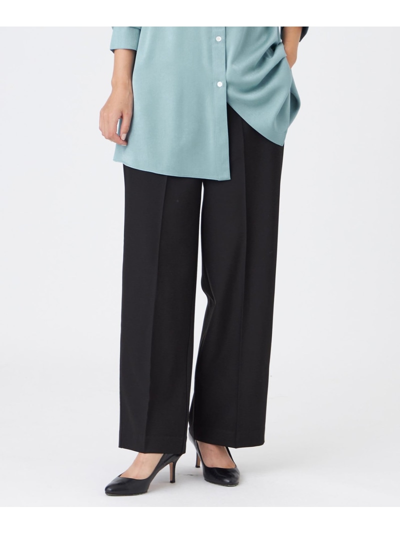 【SALE／20%OFF】【マシンウォッシャブル】ブラッシュドストレートパンツ EVEX by KRIZIA エヴェックス バイ クリツィア ズボン下 余分の物のズボン下 黒いこと【RBA_E】【貨物輸送無料】[ Fashion]