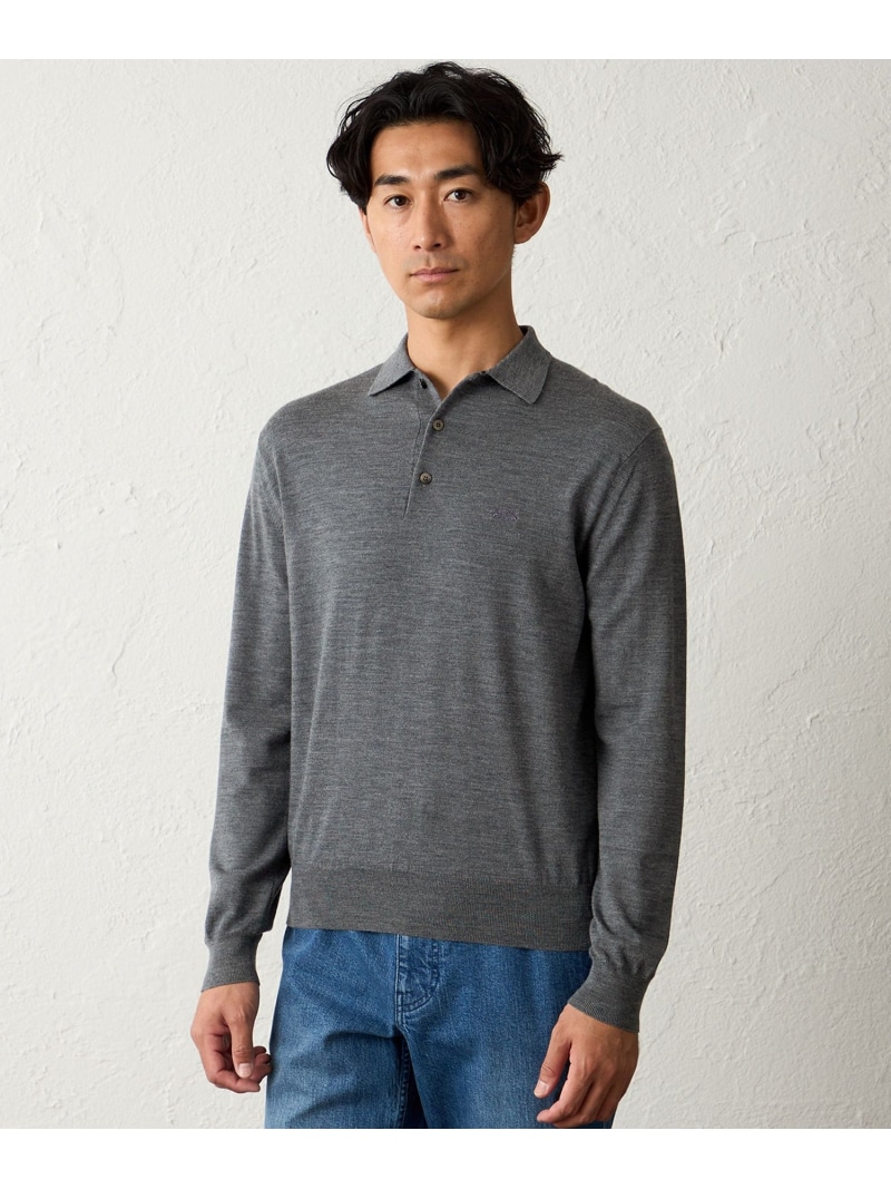 【SALE／41%OFF】【ウォッシャブル】WOOLBRID ニットポロシャツ BAKER STREET ベイカー・ストリート トップス ニット ブラック グレー【RBA_E】【送料無料】[ Fashion]