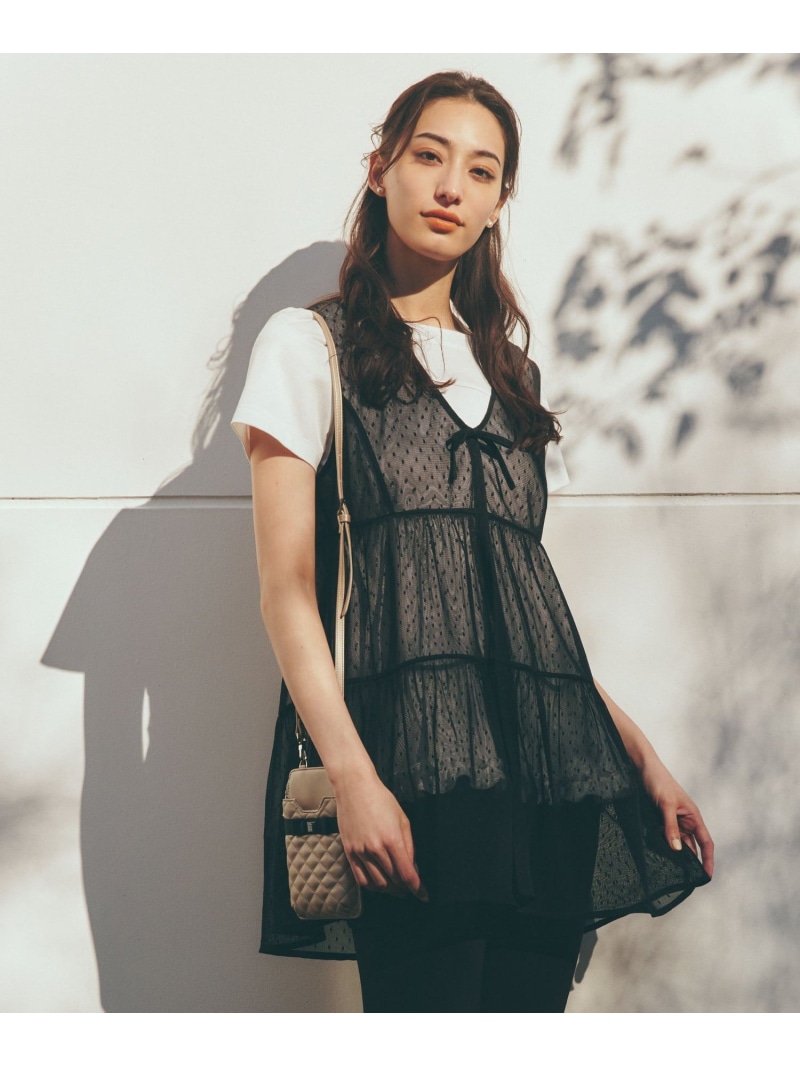 【SALE／28%OFF】ドットチュール ジレ TO BE CHIC トゥー ビー シック トップス ベスト・ジレ ブラック ベージュ【RBA_E】【送料無料】[ Fashion]