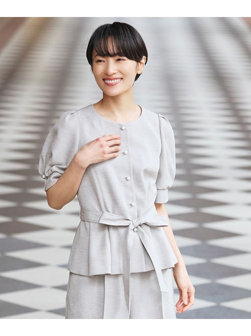 楽天市場】リネンライクシアーギャザーブルゾン NOBLE ノーブル