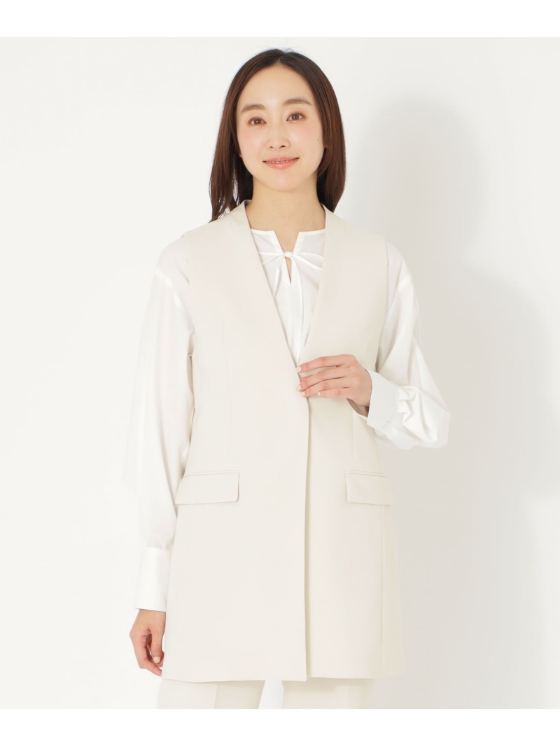 【SALE／28%OFF】【WARDROBE】ノーカラージレ S.ESSENTIALS エス エッセンシャルズ ジャケット・アウター その他のジャケット・アウター ネイビー ホワイト【RBA_E】【送料無料】[ Fashion]