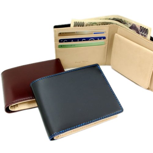 国産コードバン【Saint Mode CORDOVAN】金入れ【二つ折金入れ】国内コードバンタンナー/コードバン×本ヌメ革 BOX型釣り銭入れ付二つ折金入れ/黒いこと/チョコレート/青碧/緑であること/赤いこと/黒/赤銅色/青/緑/赤/クリスマス/生まれ落ちる日/差し上げ物