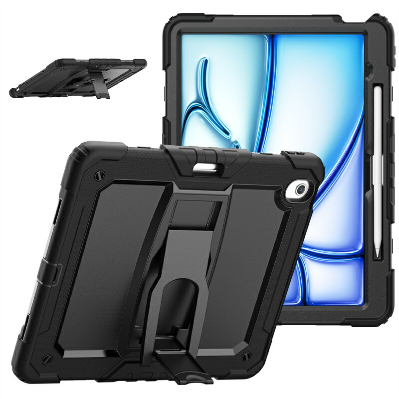 ipad ケース ipad air 13 2024 ケース ipad air 13 インチ ケース 2024 ペン収納 かわいい カバー 耐衝撃 全面保護 多機能スタンドケースPC+ シリコン製の保護ケース 多色選択