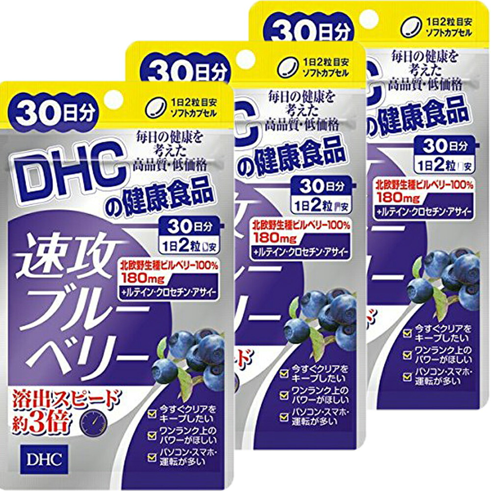 初回限定 DHC 格安販売の 速攻ブルーベリー 送料無料 30日分×3個セット