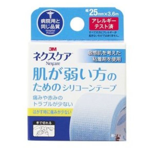 市場 3M ネクスケア シリコーンテープ 肌が弱い方のためのシリコーンテープ 住友スリーエム 25ｍｍ×３.6ｍ