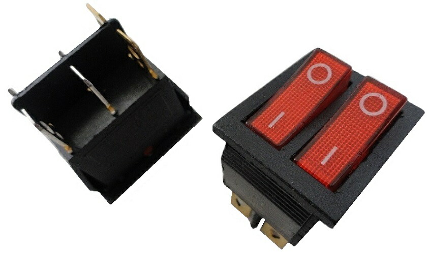 楽天市場】ON-OFF 電源ロッカースイッチ 2回路2接点 左がオルタネイト