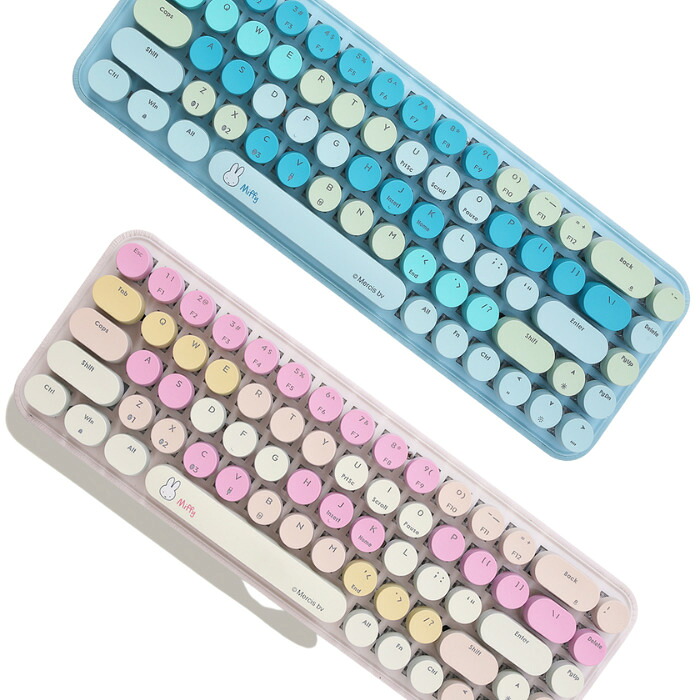 ミッフィー68keys光るキーボード＆マウスパッドセット【ブルー