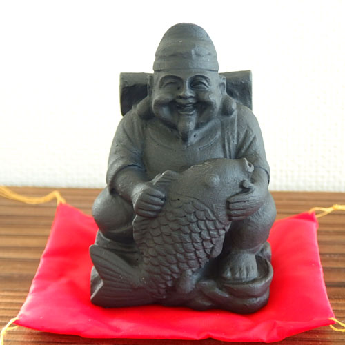 楽天市場】縁起物 置物 七福神〔恵比寿〕シルキーゴールド 日本