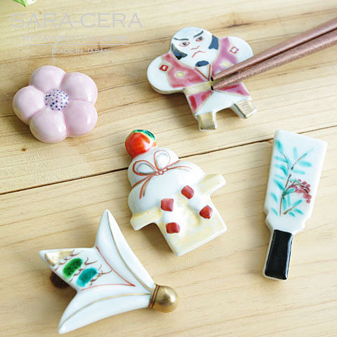 前畑陶器　縁起商店　三段重　羽子板型平皿　羽型箸置き　お祝い　お正月　全13点 前畑陶器 縁起商店 三段重 羽子板型平皿 羽型箸置き お祝い