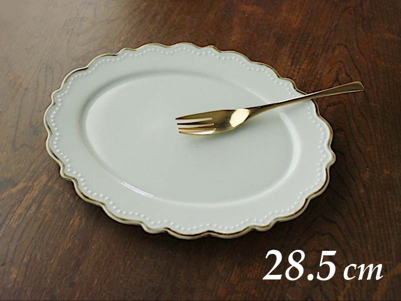 平皿　リムプレート　アンティーク調　錆 楽天市場】【ビーンズ】【楕円】26.5cm オーバルリムプレート