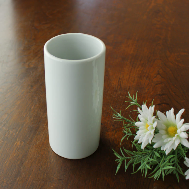 茶色 陶器 円筒形 花瓶 ♥️陶器製円筒形花器 ♥️ハンドル付き - メルカリ