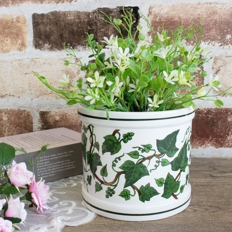 楽天市場】【アウトレット】白磁 三つ足バケツ型 陶器 鉢カバー(※底穴