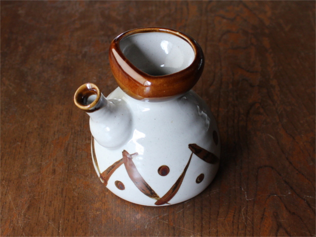 自然灰秞　徳利 江戸時代末期頃・丹波・白・灰・掛分・徳利・10.5cm | Tokkuri