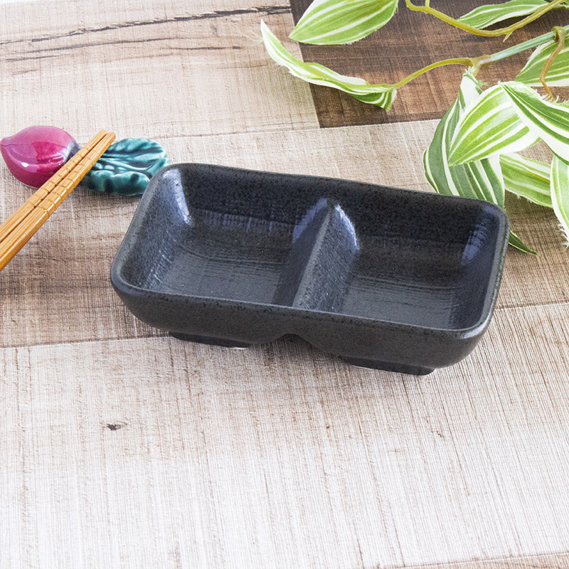 【陶器】黒2つ仕切り薬味皿×50枚セット 楽天市場】【アウトレット】天目二つ切 薬味皿 [12.5×7.7×H2.6cm