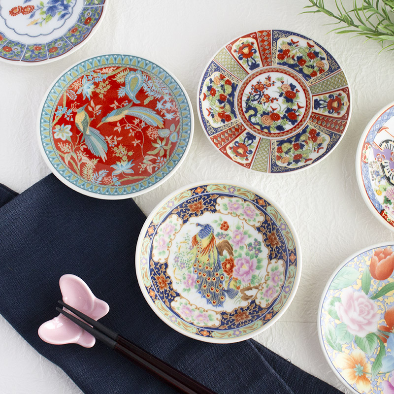 小皿　赤 A004【小皿】金彩赤絵付け 2種7点 | うつわ屋 KOJI