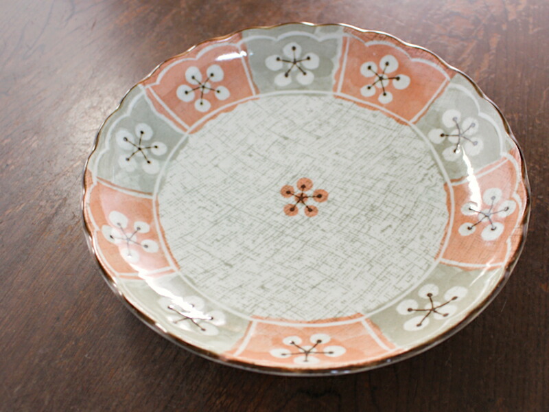 大皿　陶器　梅の花　和食器　飾り皿 楽天市場】【アウトレット】ダミ梅梅 8寸皿 / 24.4cm 麺皿 梅の