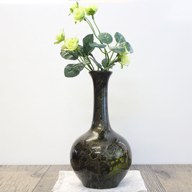 楽天市場】手造り 鶴首花瓶(黄瀬戸貫入入り)(和食器 花器 花瓶