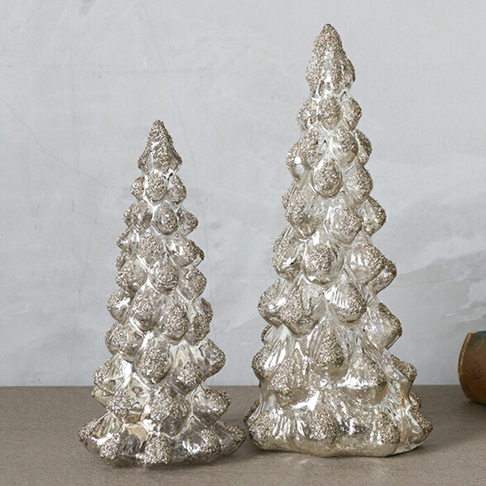 クリスマスツリー Glass シルバー Shishi // クリスマス 置物 置き物 飾り 装飾 ガラス ラメ クリア キラキラ 小道具 撮影 ディスプレイ クリスマスツリー オブジェ 北欧 インテリア おしゃれ サラグレース