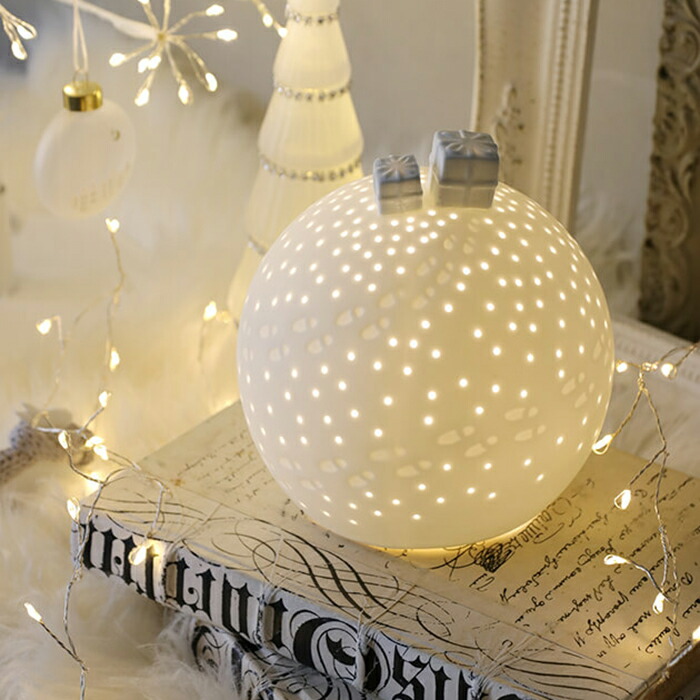 LED ライトボール Gifts Rader // クリスマス ライト 星 雪 置物 置き物 飾り 装飾 LED 光る ライト 充電式 撮影 ディスプレイ オブジェ 丸 球体 フレンチシッ 北欧風 おしゃれ かわいい インテリア ヨーロッパ サラグレース