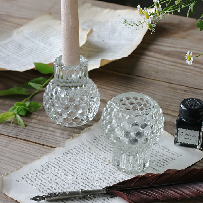 楽天市場】ガラス スティックキャンドル ホルダー クリスタルカット