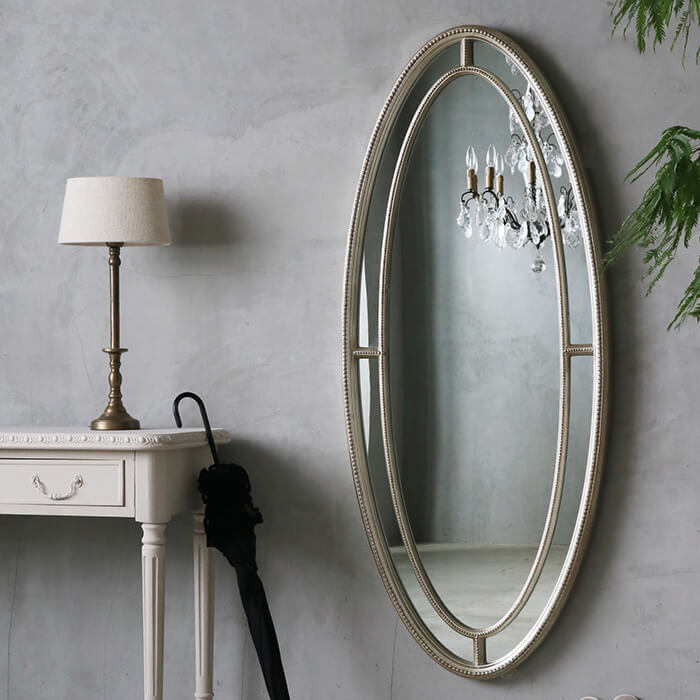 楽天市場】ミラーDecoシルバー// 鏡 壁掛け シルバー 銀 長方形